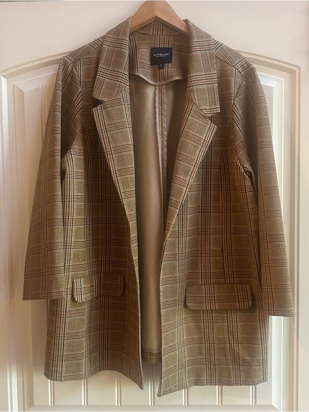 Liverpool Boyfriend Blazer Open Front Tans/Browns 2X